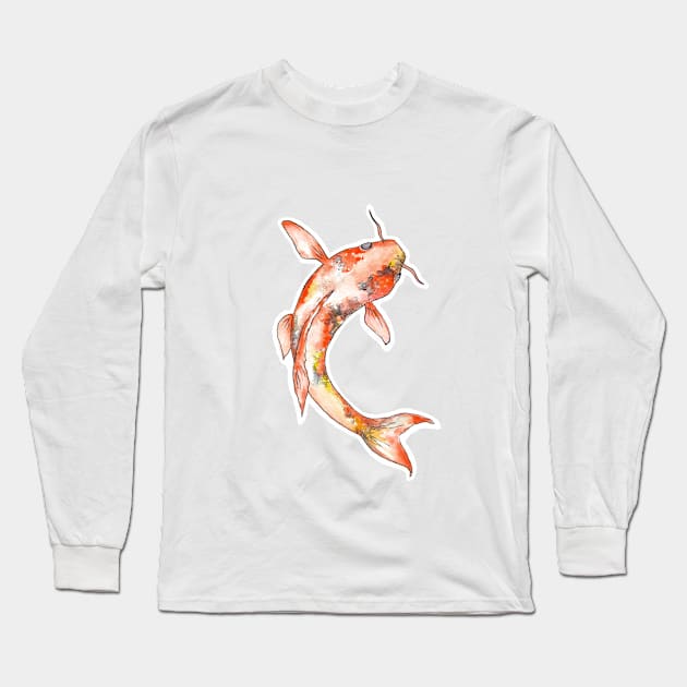 Watercolor koi fish Long Sleeve T-Shirt by cait-shaw